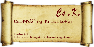 Csiffáry Krisztofer névjegykártya
